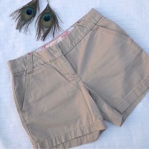 J. Crew Chino Shorts in beige tan khaki 5" inseam 100% cotton NWT